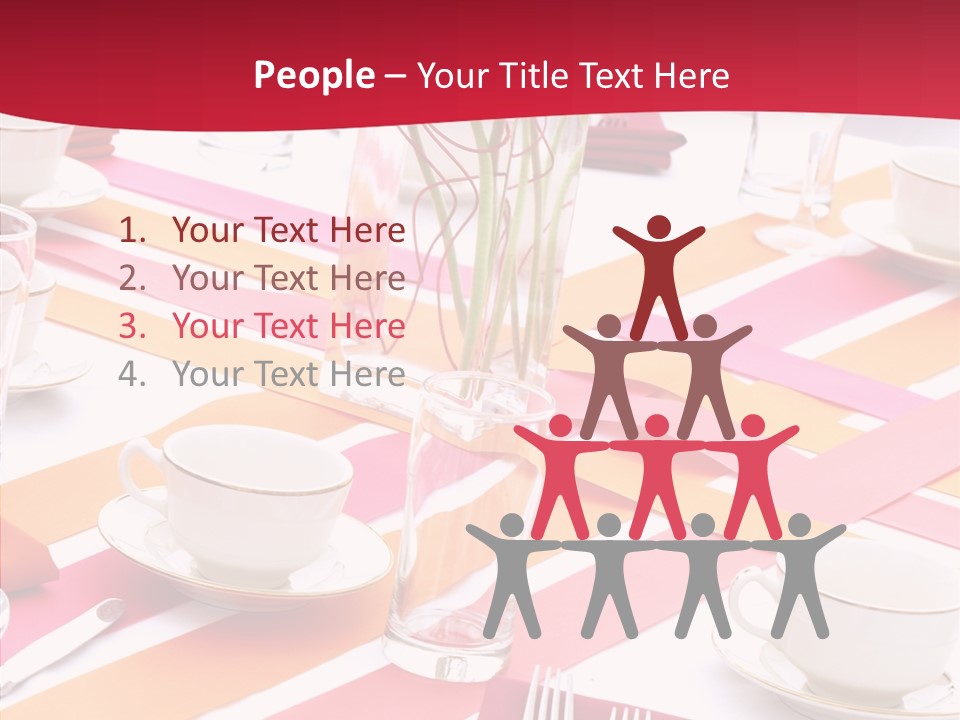 Pink Restaurant Table PowerPoint Template