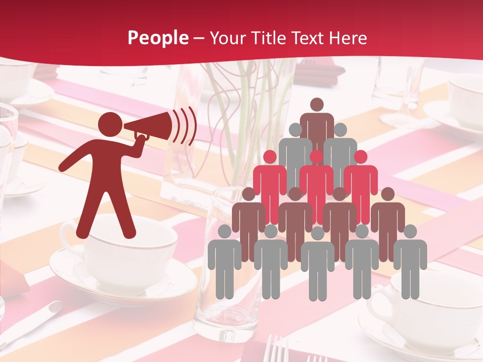 Pink Restaurant Table PowerPoint Template