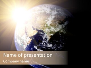 Illustration Sunset Planet PowerPoint Template