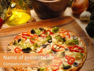 Cheese Pizza Food PowerPoint Template