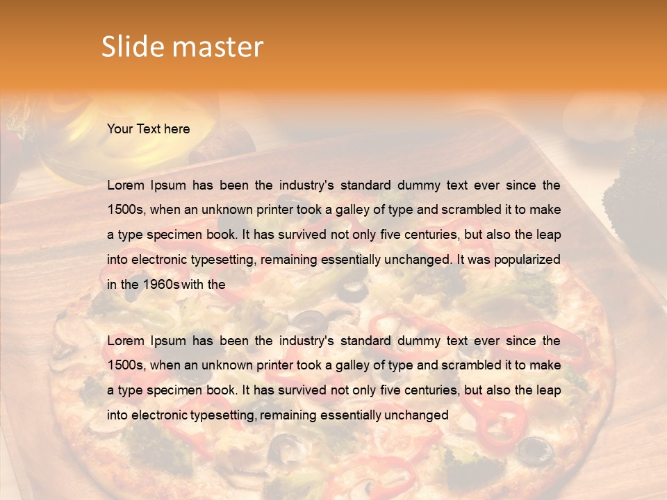 Cheese Pizza Food PowerPoint Template