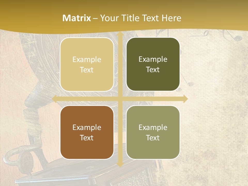 Isolated Illustration Gramophone PowerPoint Template