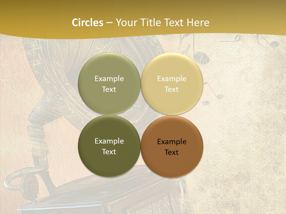 Isolated Illustration Gramophone PowerPoint Template