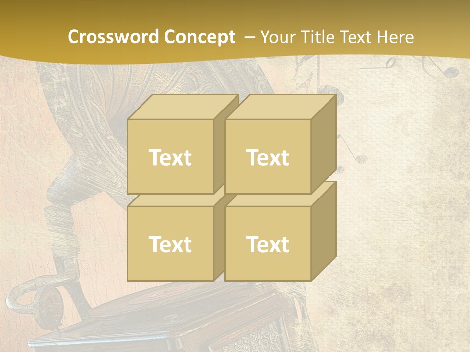 Isolated Illustration Gramophone PowerPoint Template