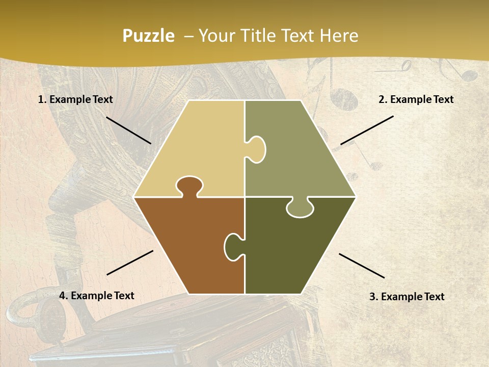 Isolated Illustration Gramophone PowerPoint Template