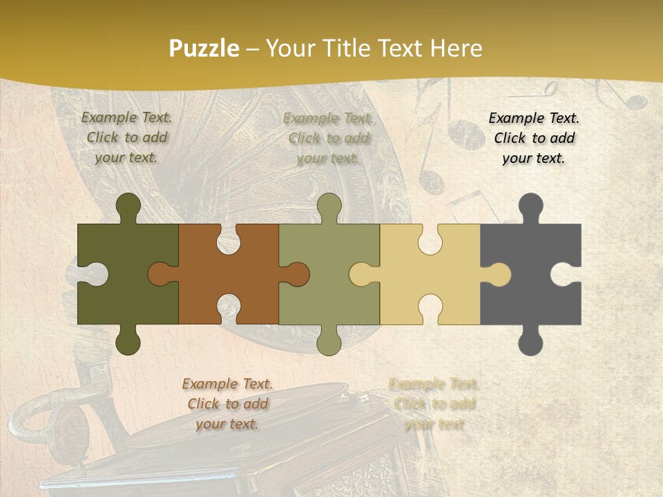 Isolated Illustration Gramophone PowerPoint Template