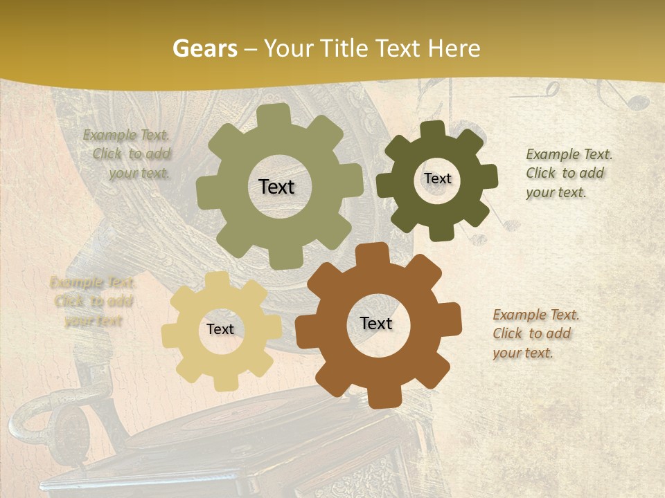 Isolated Illustration Gramophone PowerPoint Template