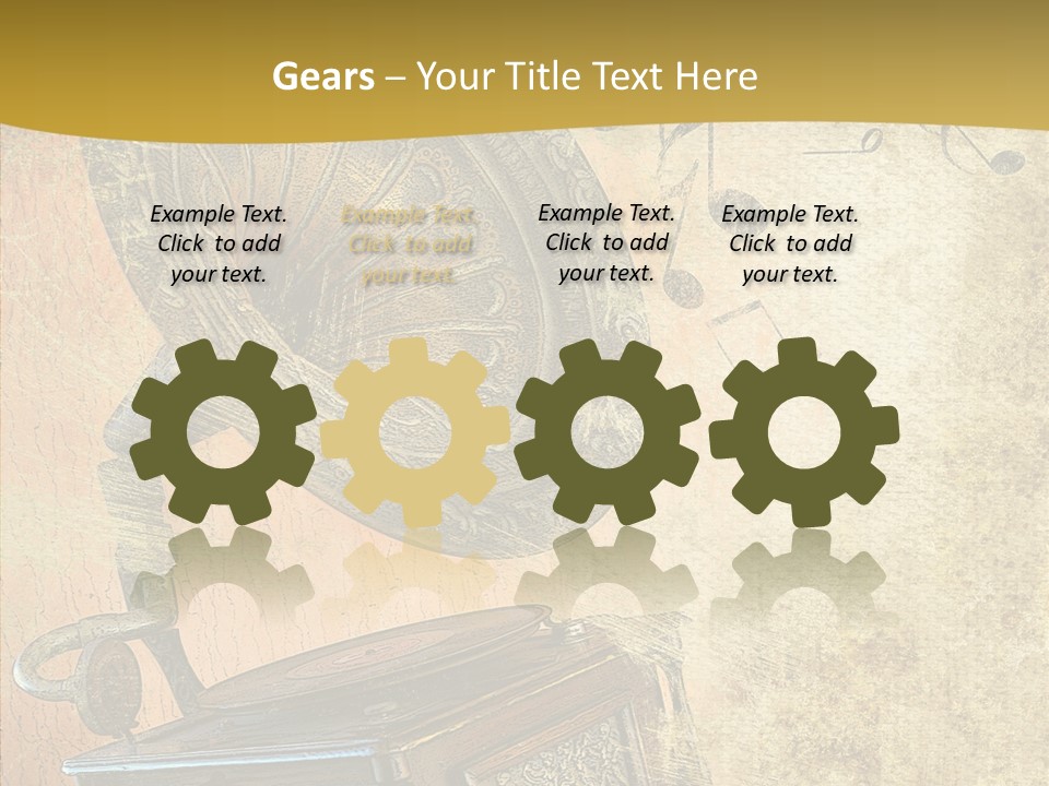 Isolated Illustration Gramophone PowerPoint Template