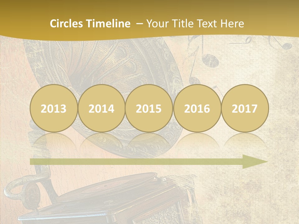 Isolated Illustration Gramophone PowerPoint Template