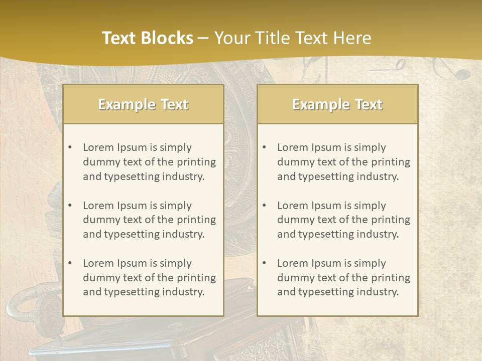 Isolated Illustration Gramophone PowerPoint Template