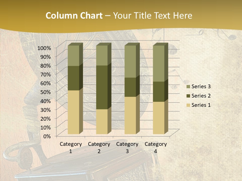 Isolated Illustration Gramophone PowerPoint Template