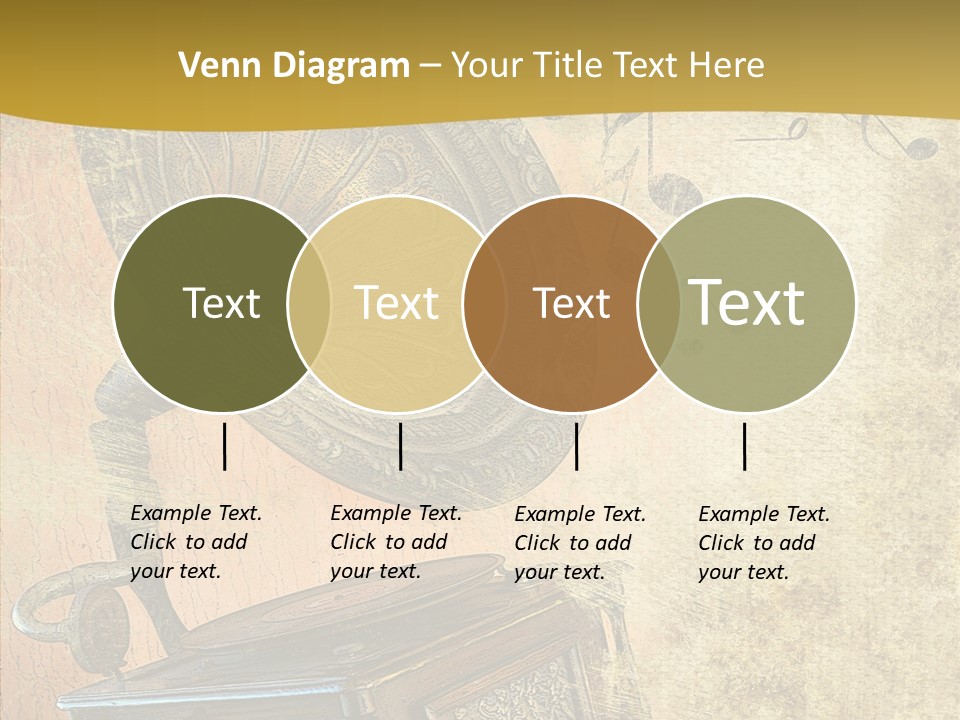 Isolated Illustration Gramophone PowerPoint Template