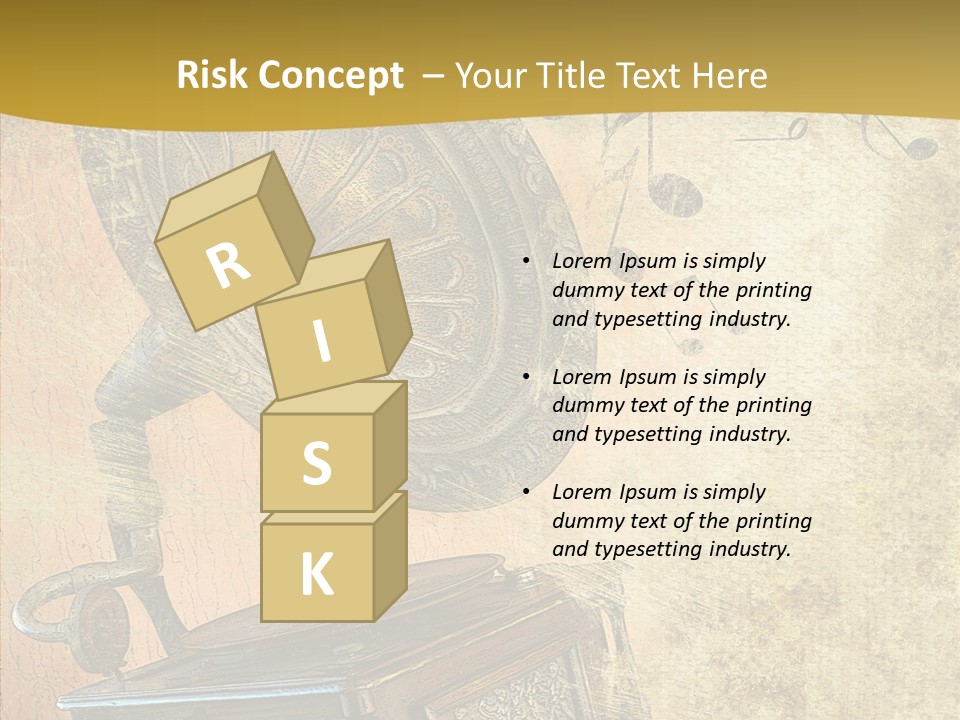 Isolated Illustration Gramophone PowerPoint Template