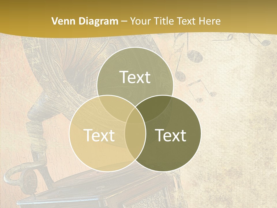 Isolated Illustration Gramophone PowerPoint Template