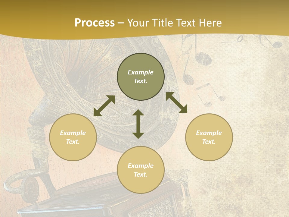 Isolated Illustration Gramophone PowerPoint Template