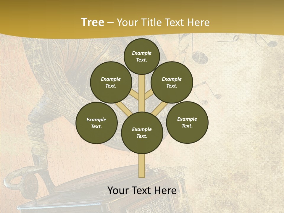 Isolated Illustration Gramophone PowerPoint Template