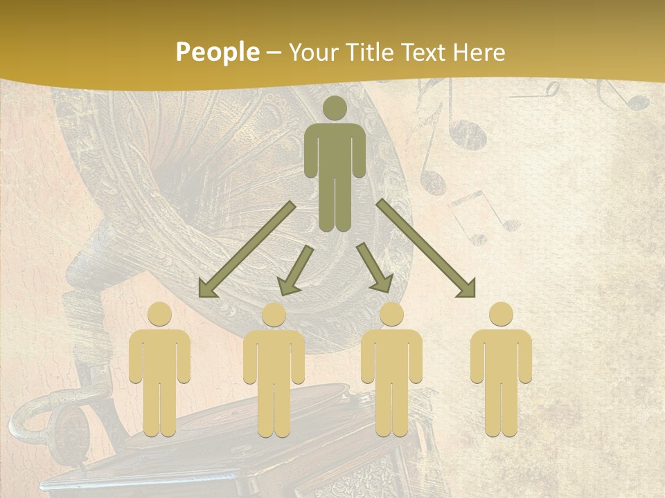 Isolated Illustration Gramophone PowerPoint Template