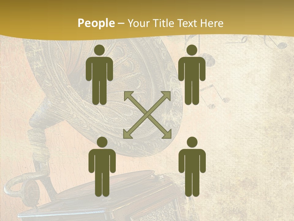 Isolated Illustration Gramophone PowerPoint Template