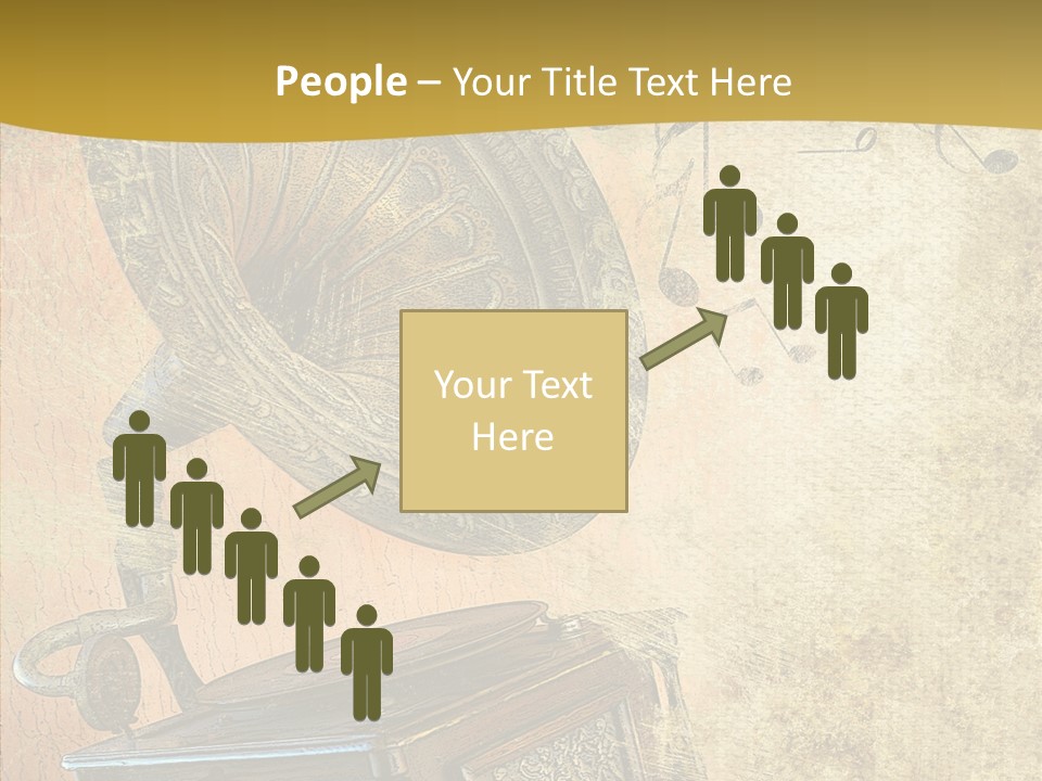 Isolated Illustration Gramophone PowerPoint Template