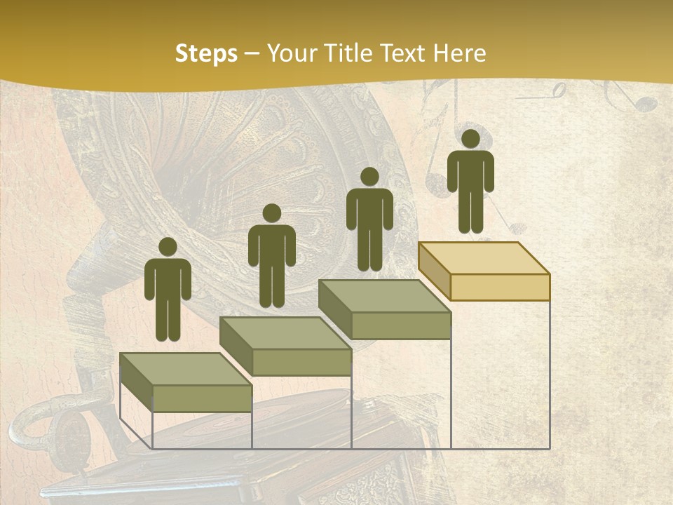 Isolated Illustration Gramophone PowerPoint Template