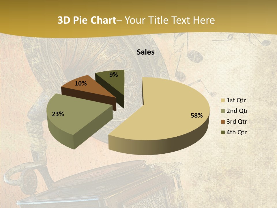Isolated Illustration Gramophone PowerPoint Template