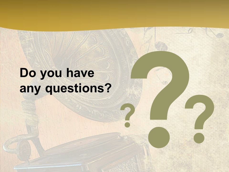 Isolated Illustration Gramophone PowerPoint Template