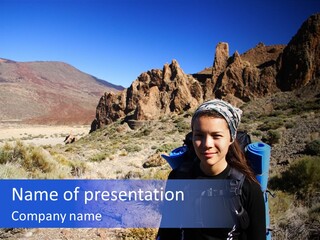 Chinese Volcano Hiking PowerPoint Template