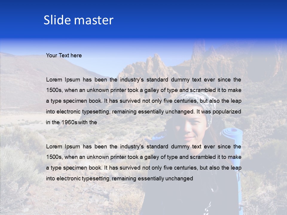 Chinese Volcano Hiking PowerPoint Template