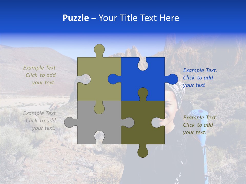 Chinese Volcano Hiking PowerPoint Template