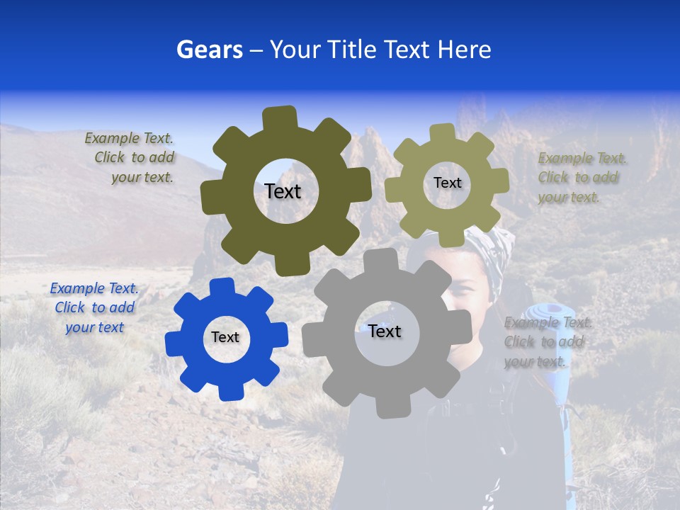 Chinese Volcano Hiking PowerPoint Template