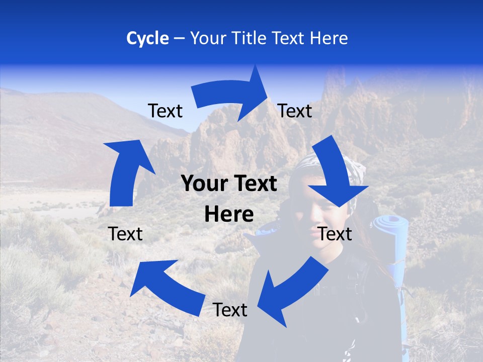 Chinese Volcano Hiking PowerPoint Template