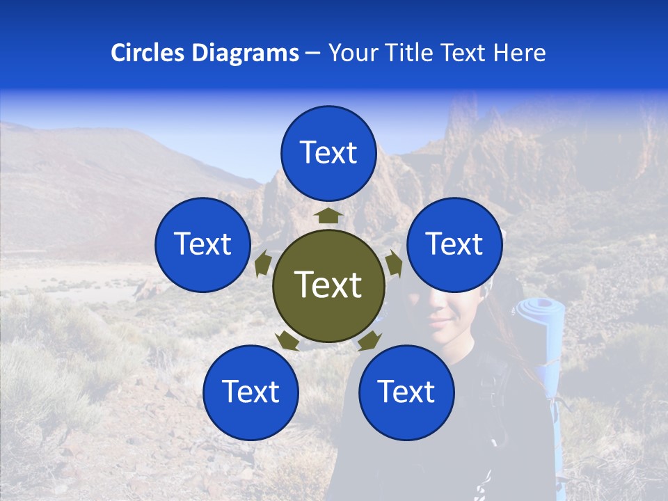 Chinese Volcano Hiking PowerPoint Template