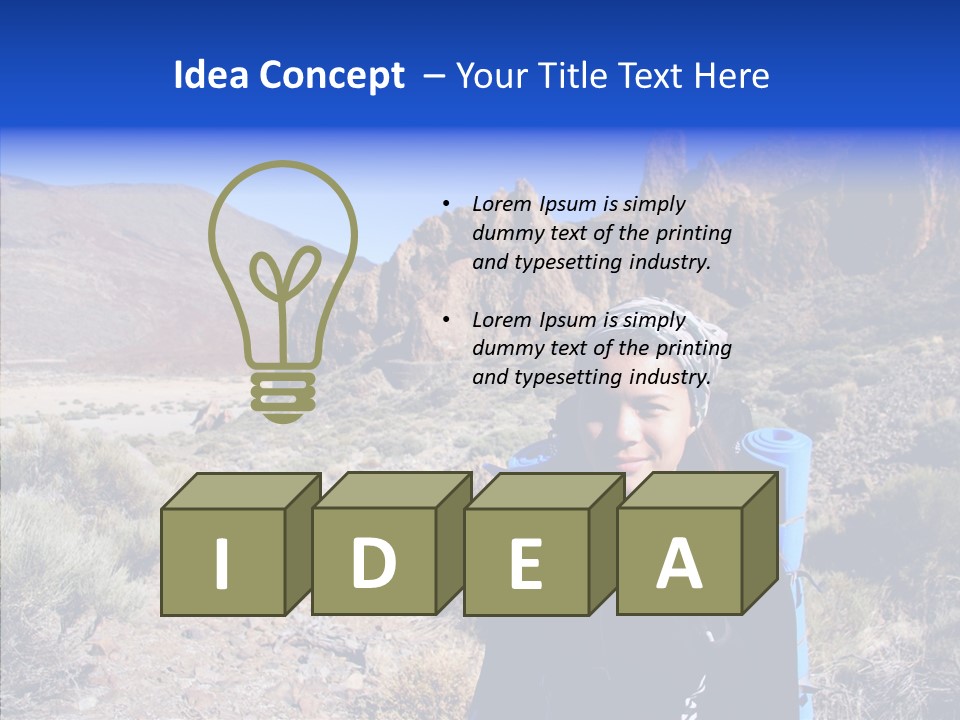 Chinese Volcano Hiking PowerPoint Template