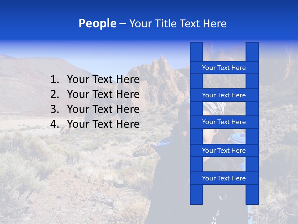 Chinese Volcano Hiking PowerPoint Template