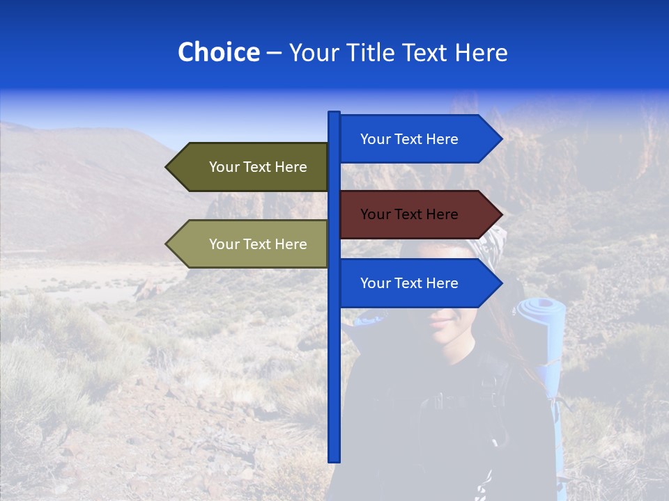 Chinese Volcano Hiking PowerPoint Template