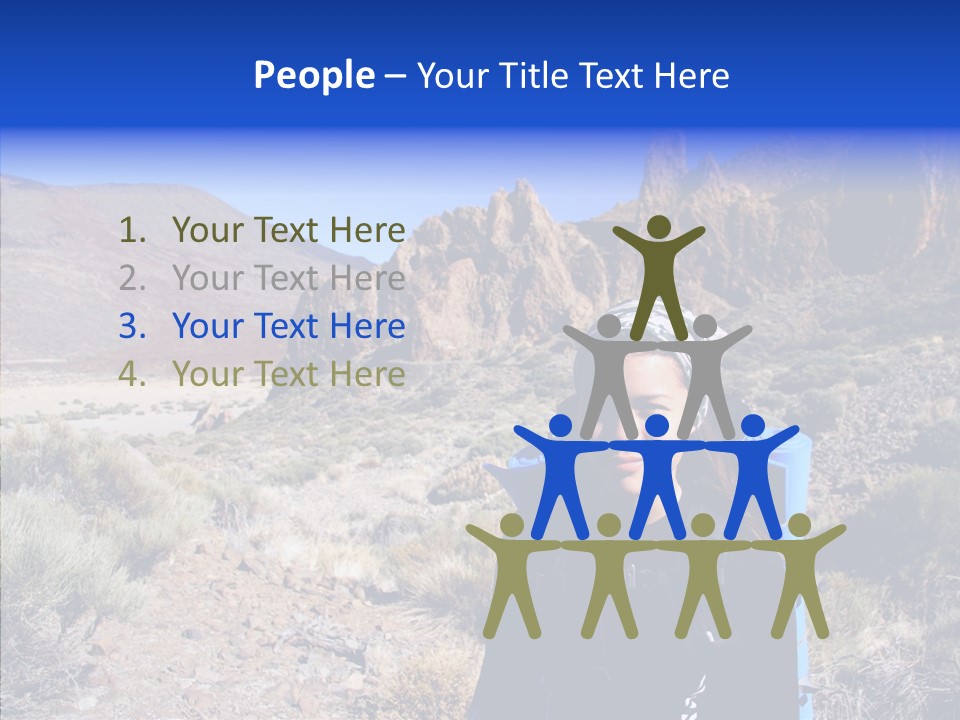 Chinese Volcano Hiking PowerPoint Template