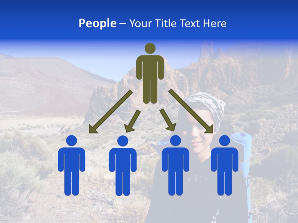 Chinese Volcano Hiking PowerPoint Template