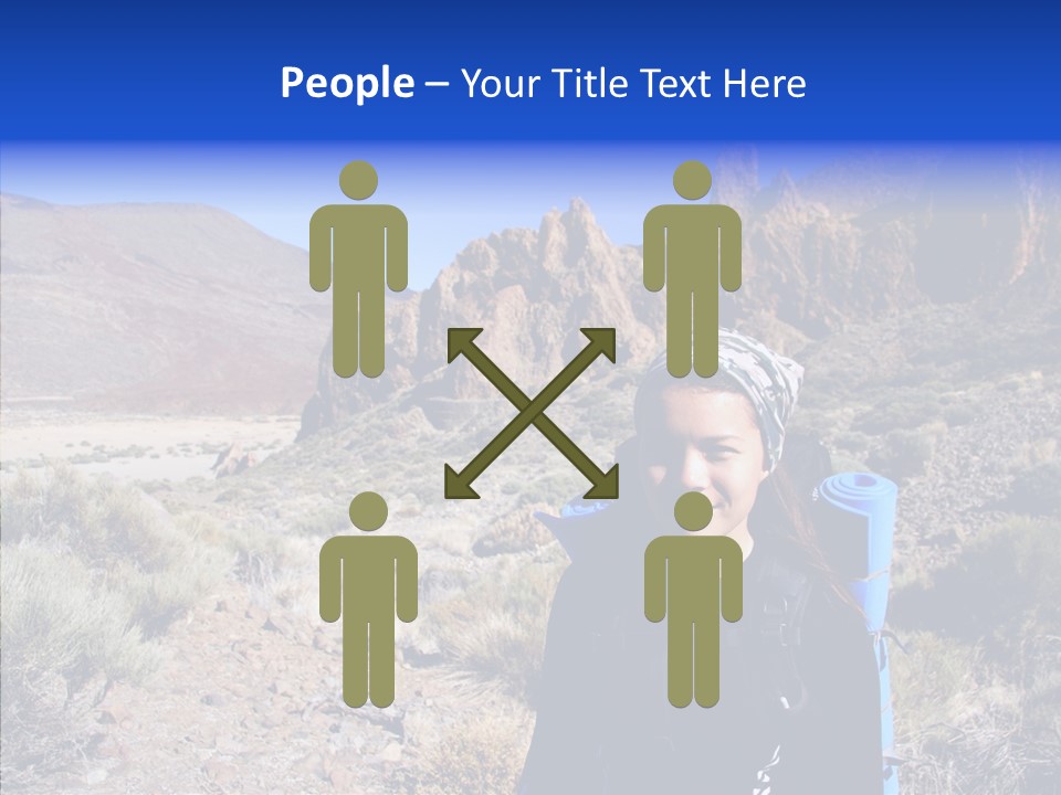 Chinese Volcano Hiking PowerPoint Template