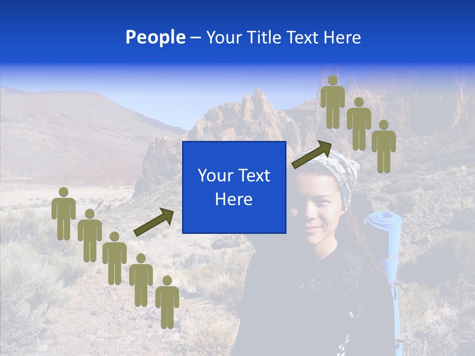 Chinese Volcano Hiking PowerPoint Template