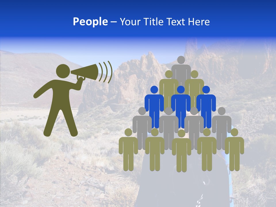 Chinese Volcano Hiking PowerPoint Template