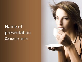 Caucasian Female Face PowerPoint Template