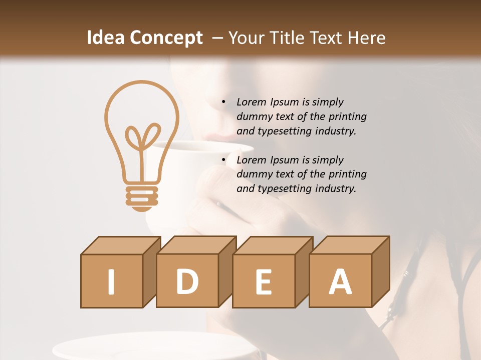 Caucasian Female Face PowerPoint Template