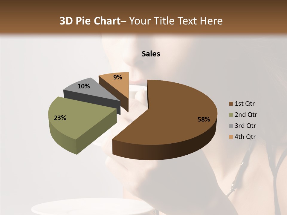 Caucasian Female Face PowerPoint Template