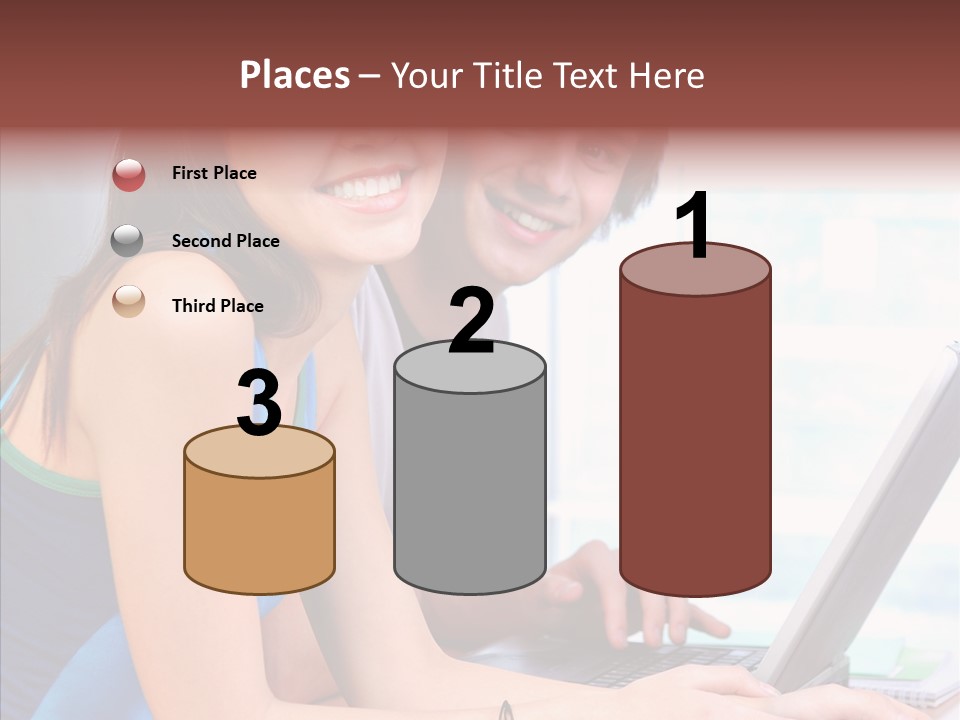 Laptop Woman Education PowerPoint Template