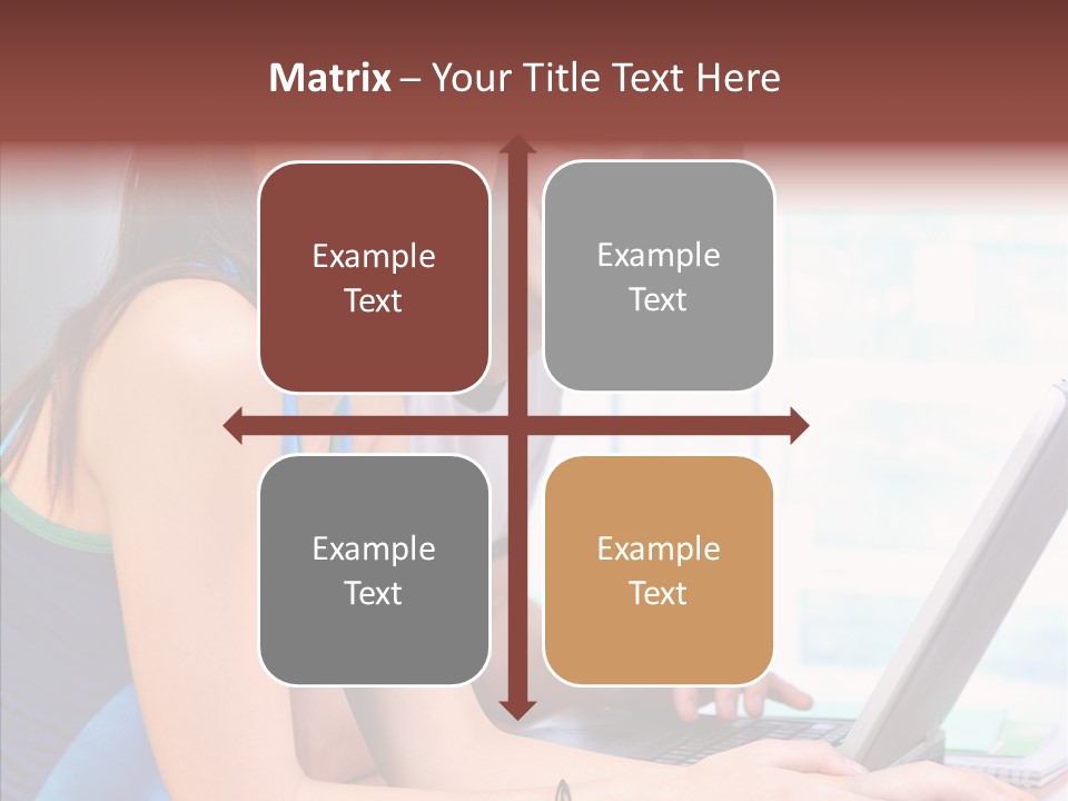 Laptop Woman Education PowerPoint Template