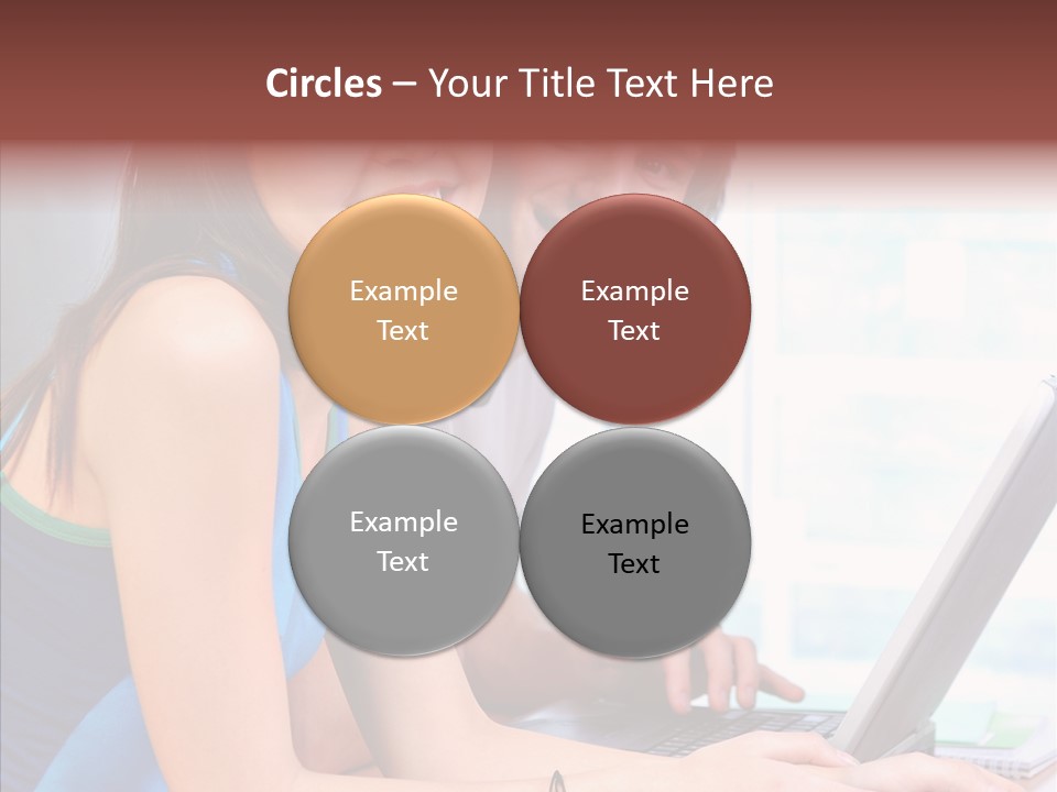 Laptop Woman Education PowerPoint Template