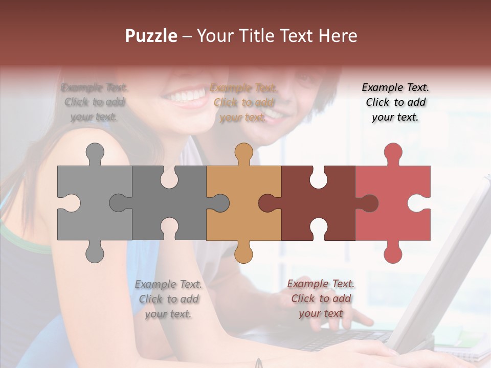 Laptop Woman Education PowerPoint Template