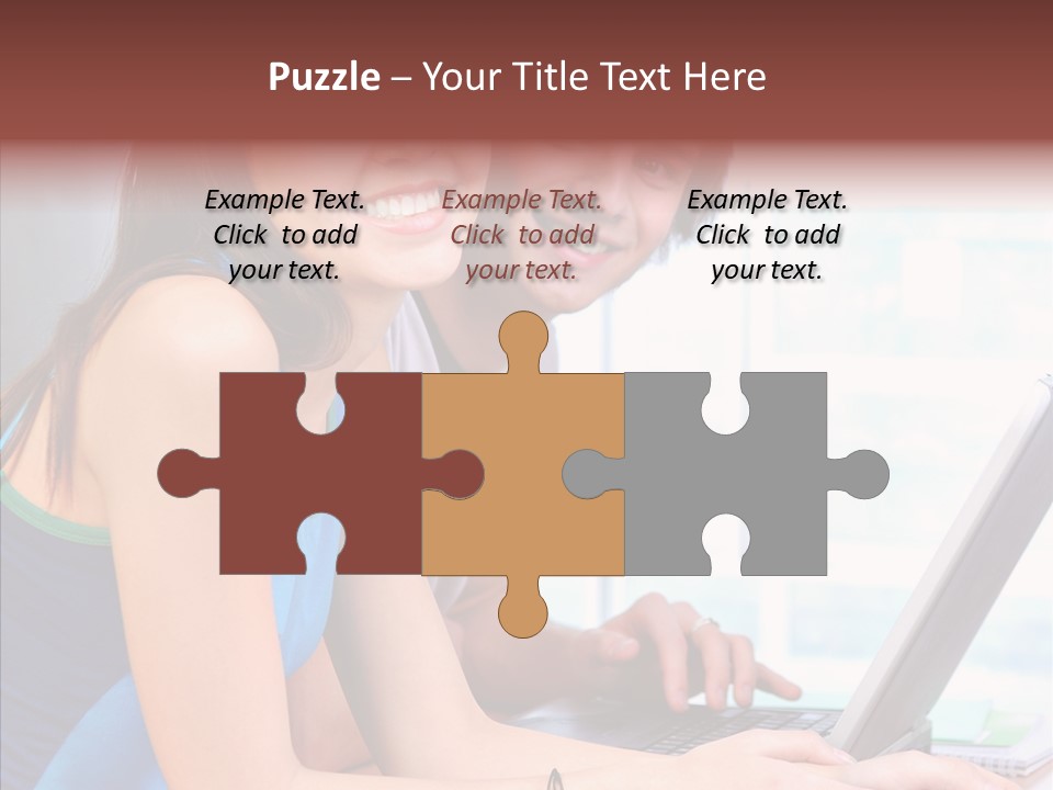 Laptop Woman Education PowerPoint Template