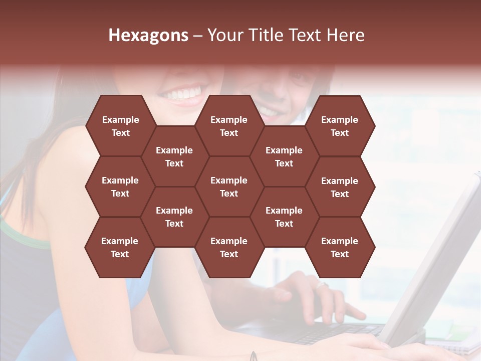 Laptop Woman Education PowerPoint Template