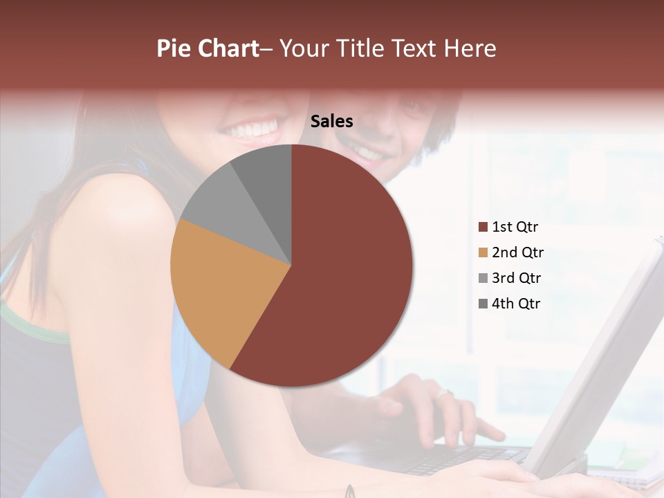 Laptop Woman Education PowerPoint Template